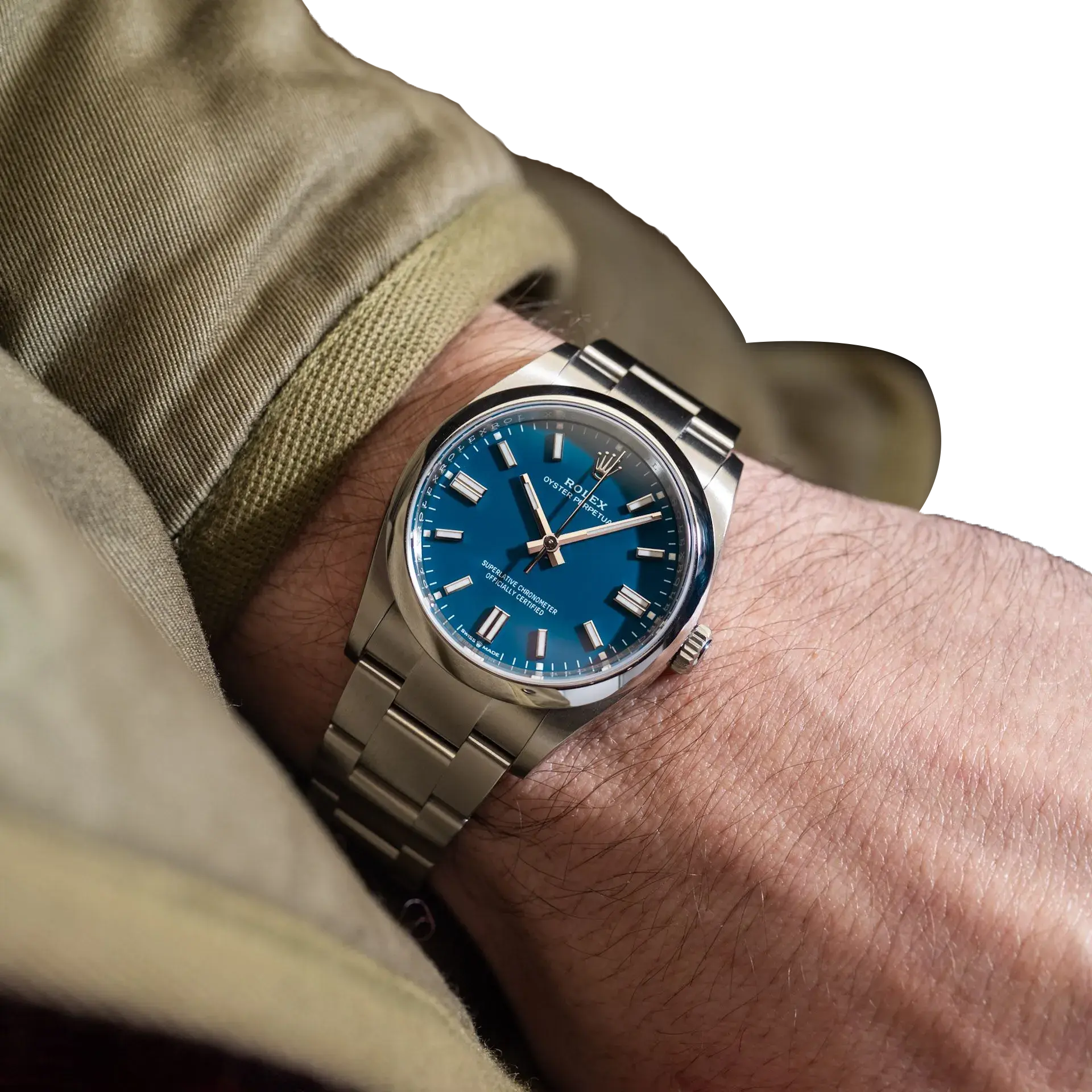 Rolex Oyster Perpetual 41mm Stainless Steel Med Blue Dial Men Watch 134300-0009 New 2025 - Image 9