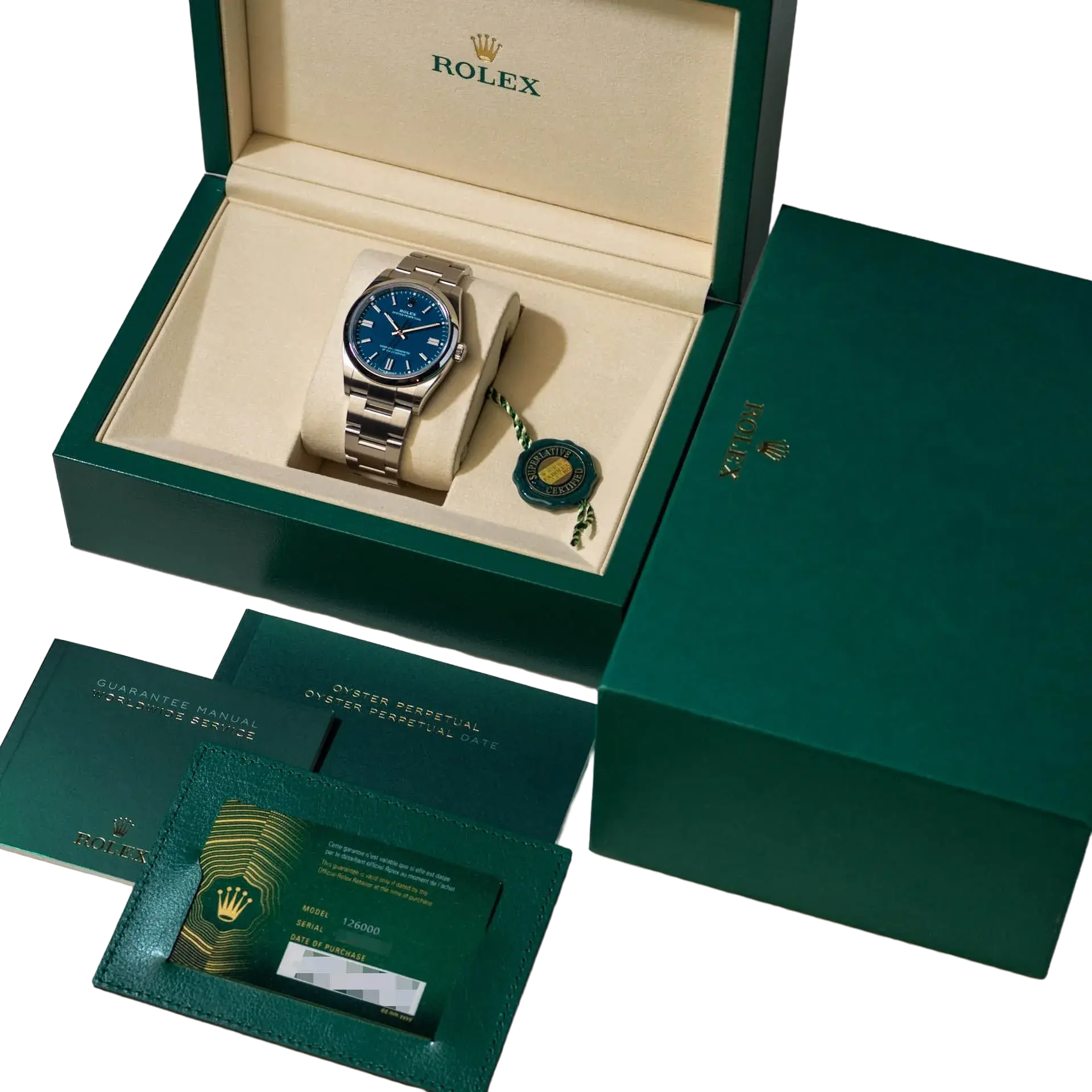 Rolex Oyster Perpetual 41mm Stainless Steel Med Blue Dial Men Watch 134300-0009 New 2025 - Image 12