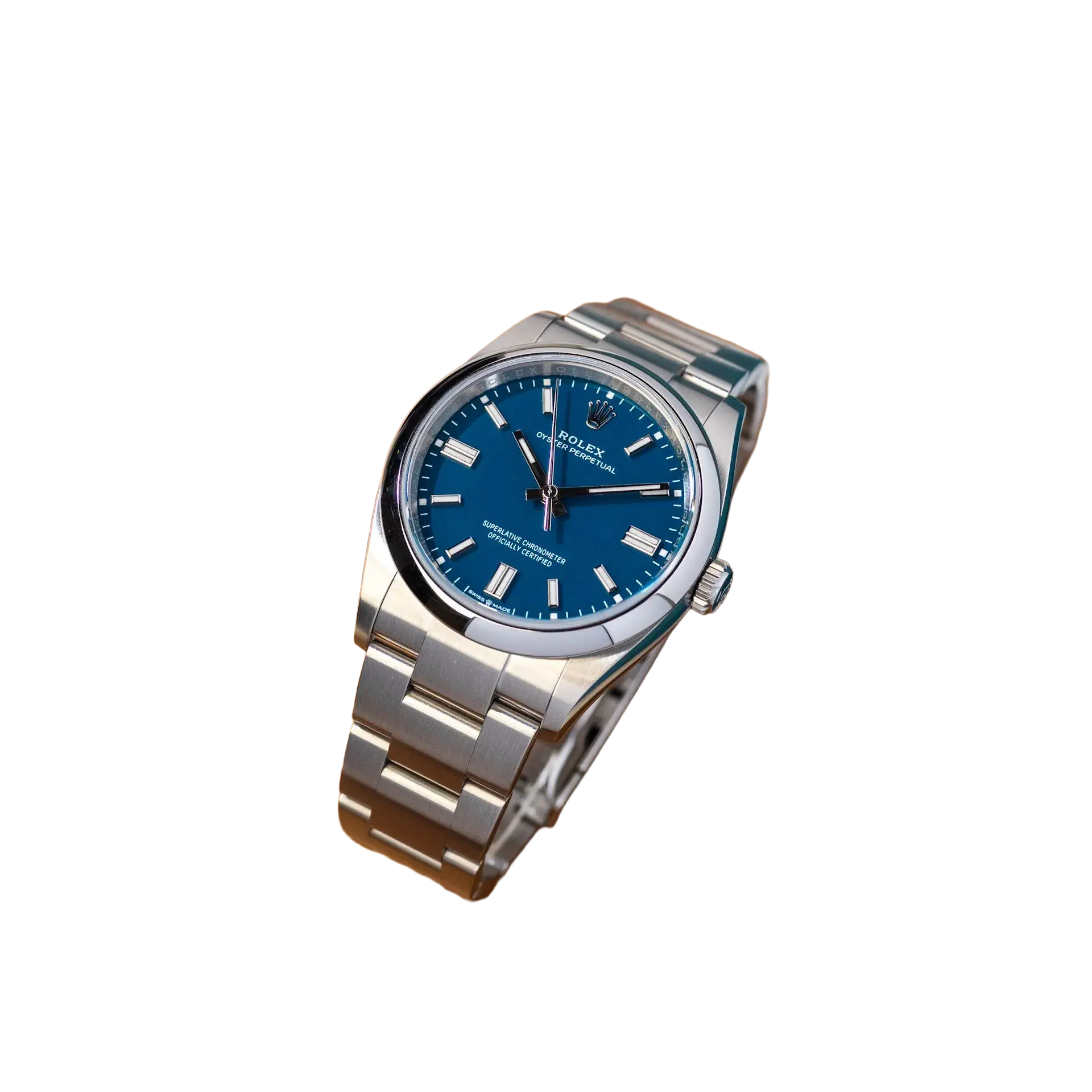 Rolex Oyster Perpetual 41mm Stainless Steel Med Blue Dial Men Watch 134300-0009 New 2025 - Image 3