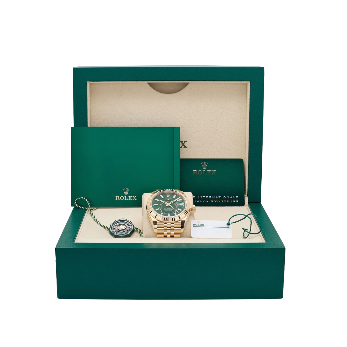 Rolex Sky-Dweller 42mm Yellow Gold Bright Green Dial Jubilee 336938 (2025) - Image 8