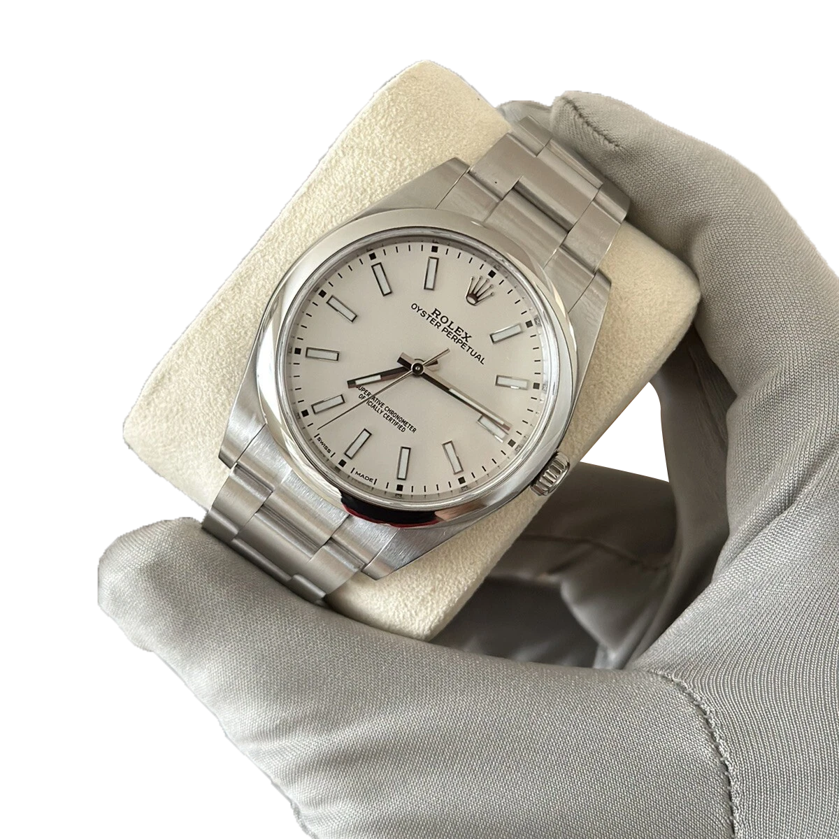 Rolex Oyster Perpetual 39mm Stainless Steel WhiteDial Men Watch 114300-0004 New 2025 - Image 2